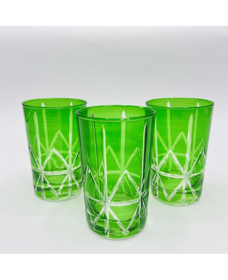 Set de 6 Verres à Thé Nœud Cut en Vert
