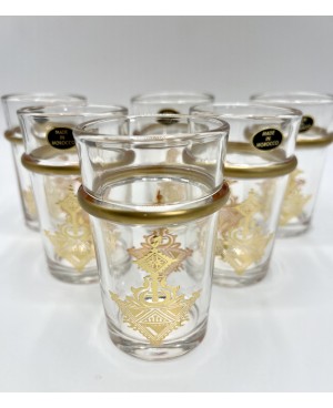 Set de 6 Verres de thé et café Artisanal doré