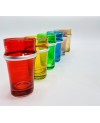 Set de 6 Verres Traditionnel Multi couleurs  Argenté