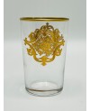 6 Verres à Thé Marocains en Verre Avec Motif Doré