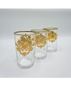 6 Verres à Thé Marocains en Verre Avec Motif Doré