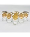6 Verres à Thé Marocains en Verre Avec Motif Doré