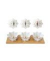 COFFRET APPERITIF 3 COUPELLES PLAT BAMBOU NUTCRACKER