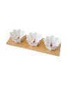 COFFRET APPERITIF 3 COUPELLES PLAT BAMBOU NUTCRACKER