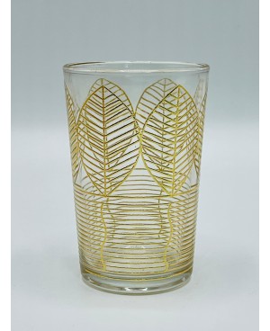 Set de 6 Verres à Thé Motif Feuille Dorée