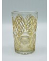 Set de 6 Verres à Thé Motif Feuille Dorée