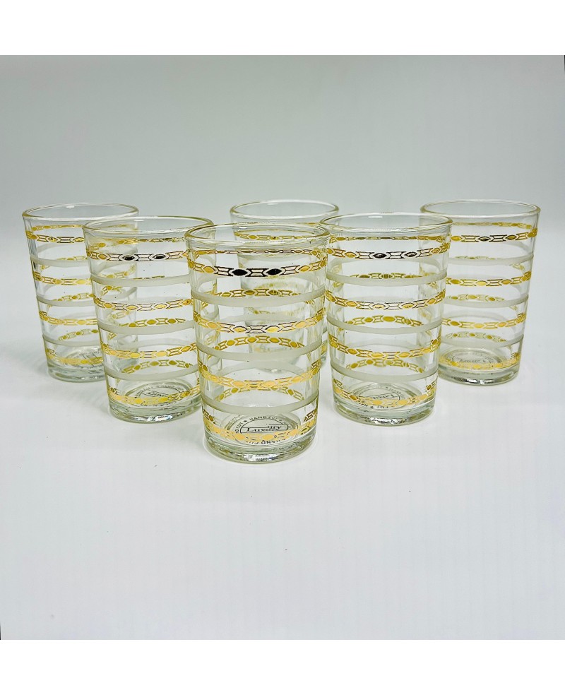 Set de 6 Verres à Thé Motif Dorée