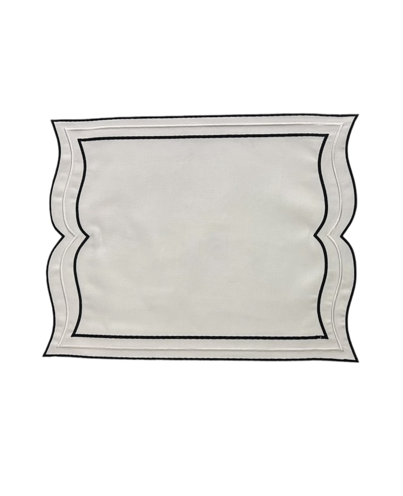 Sets de Table en Toile Blanche & Noire - Prix & Détails
