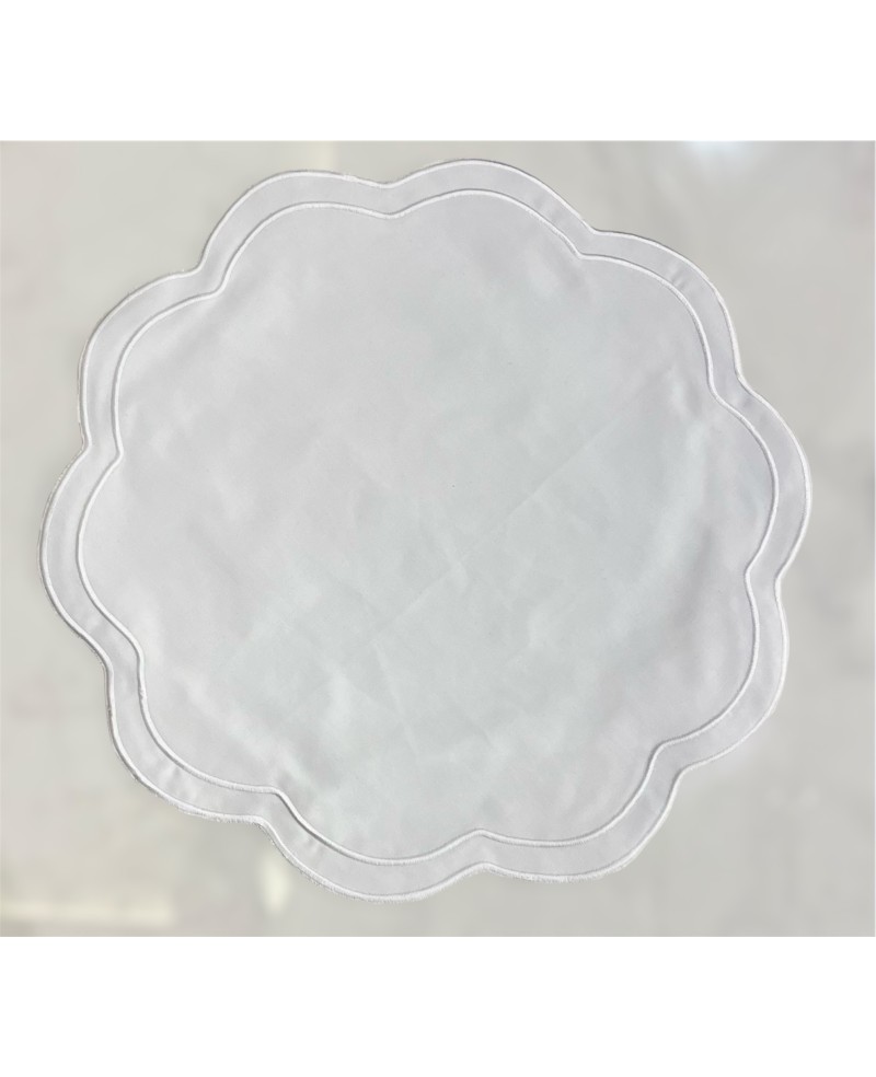 Sets de Table Blancs en Toile - Linge de Table Élégant Prix