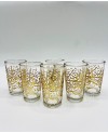 Set de 6 Verres de Thé Calligraphie Doré