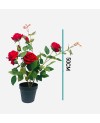 Rose Rouge Artificielle 50cm en Pot - Décoration Maison Prix