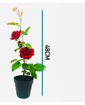 Rose Rouge Artificielle 48cm - Décoration Maison Prix