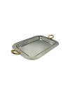 Plateau Rectangulaire en Inox & Gold PM