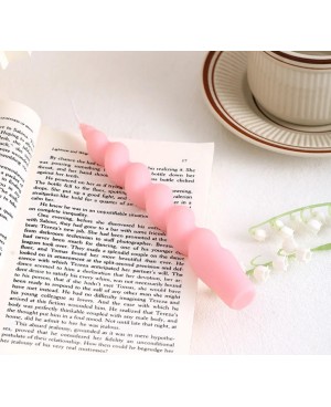 Bougie Torsadée Rose 2Pcs