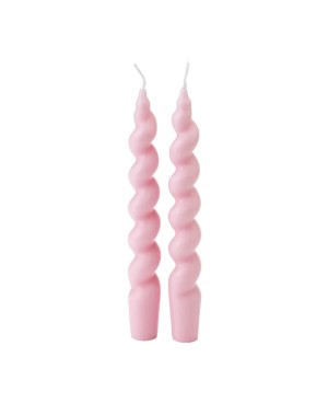Bougie Torsadée Rose 2Pcs