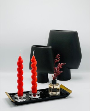  Bougie Torsadée Rouge 2pcs