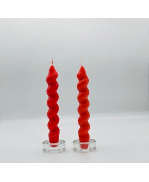 Bougie Torsadée Rouge 2pcs