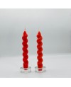 Bougie Torsadée Rouge 2pcs