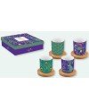 Set de 4 Tasses sur Bamboo PEACOCK