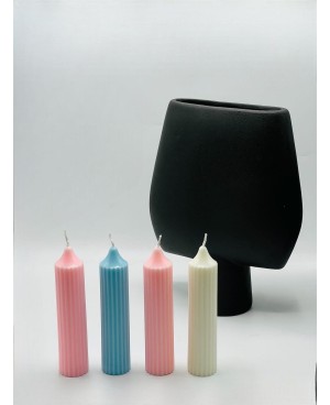  4 Bougies Striée Parfumée 15cm