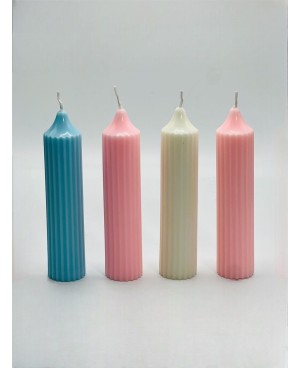4 Bougies Striée Parfumée 15cm