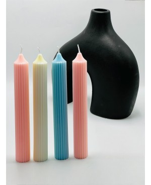 4 Bougies Striée Parfumée 26cm