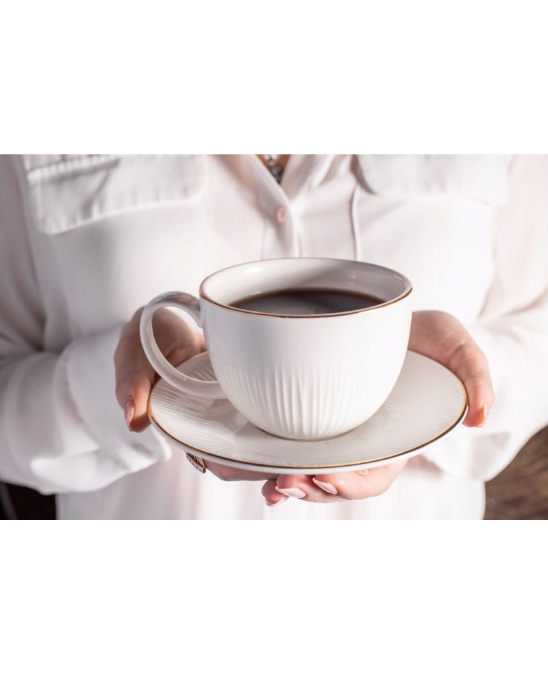Tasse de Thé avec sous tasse blanche dorure