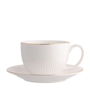 Tasse de Thé avec sous tasse blanche dorure