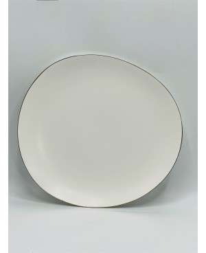  Assiette Galet Blanc Doré 25cm - Art de Table Maroc - Prix