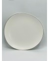 Assiette Galet Blanc Doré 25cm - Art de Table Maroc - Prix