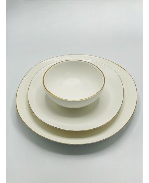 Assiette Galet Blanc Doré 25cm - Art de Table Maroc - Prix