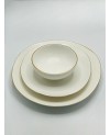 Assiette Galet Blanc Doré 25cm - Art de Table Maroc - Prix