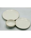 Assiette Galet Blanc Doré 25cm - Art de Table Maroc - Prix