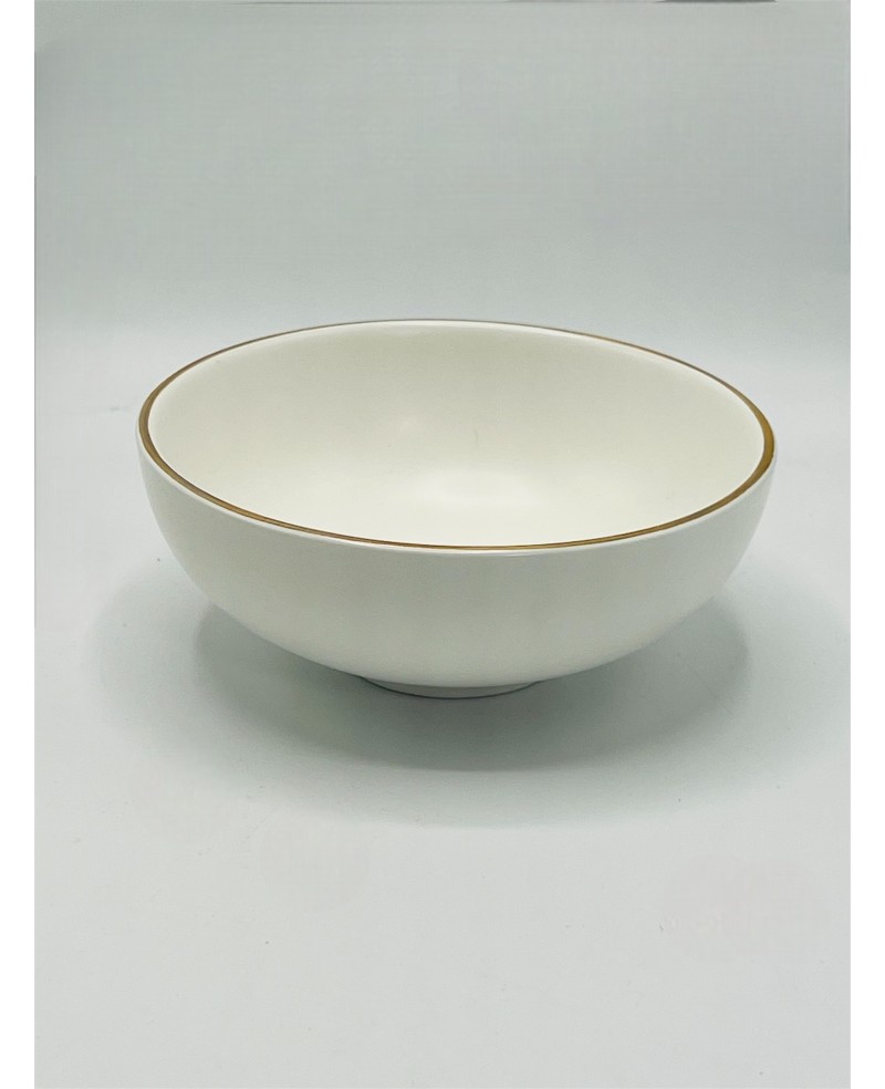Bol Galet Blanc Fil Doré - 1pc