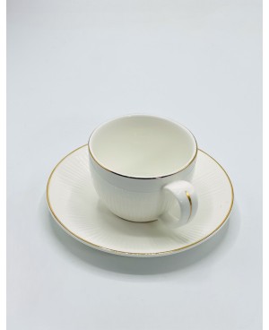 Tasse de Thé avec sous tasse blanche dorure
