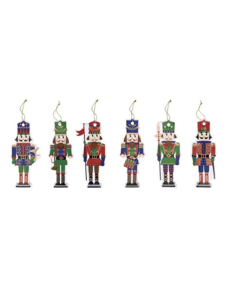 Ensemble de 6 décorations en porcelaine pour sapin de Noël NUTCRACKER