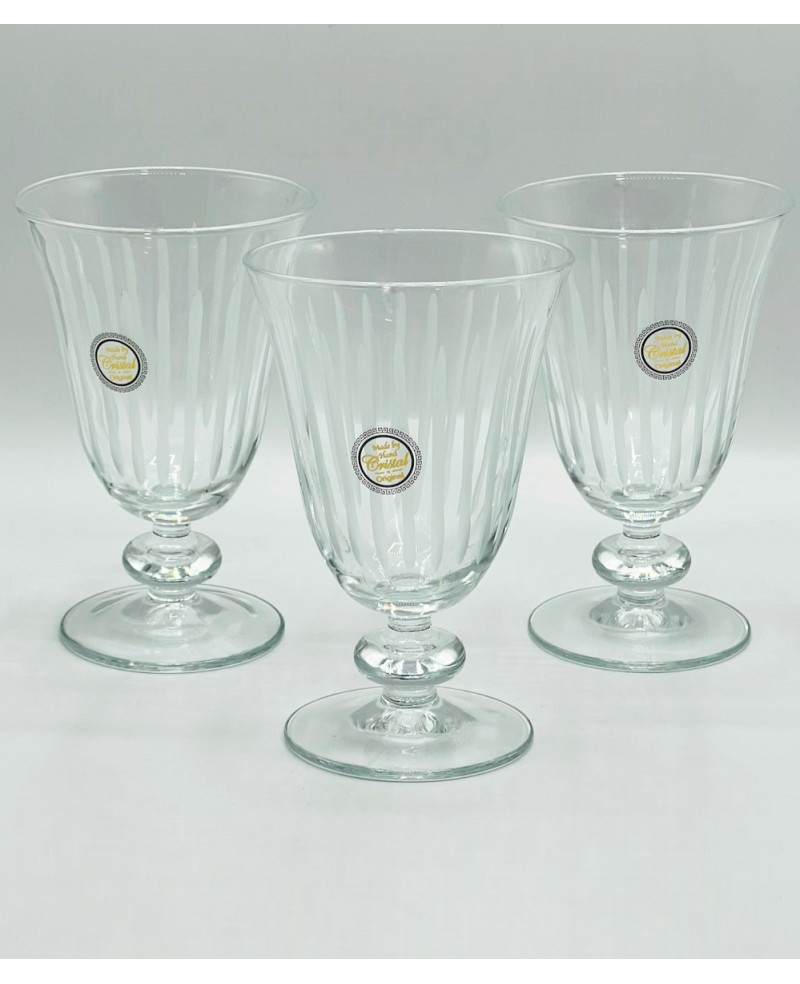 Set de 6 verres sur pied Blanc Rayé