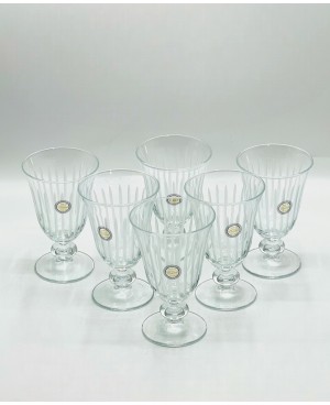Set de 6 verres sur pied Blanc Rayé