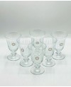 Set de 6 verres sur pied Blanc Rayé