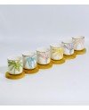 set de 6 tasses et sous tasses bambou - palm