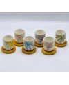 set de 6 tasses et sous tasses bambou - palm