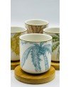 set de 6 tasses et sous tasses bambou - palm