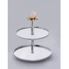 Serviteur 2 Etages GM Perles Roses