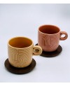 Coffret de 2 tasses avec Sous Tasses Acacia - LOOP