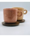 Coffret de 2 tasses avec Sous Tasses Acacia - LOOP