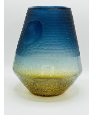 Vase en Verre Bleu MM