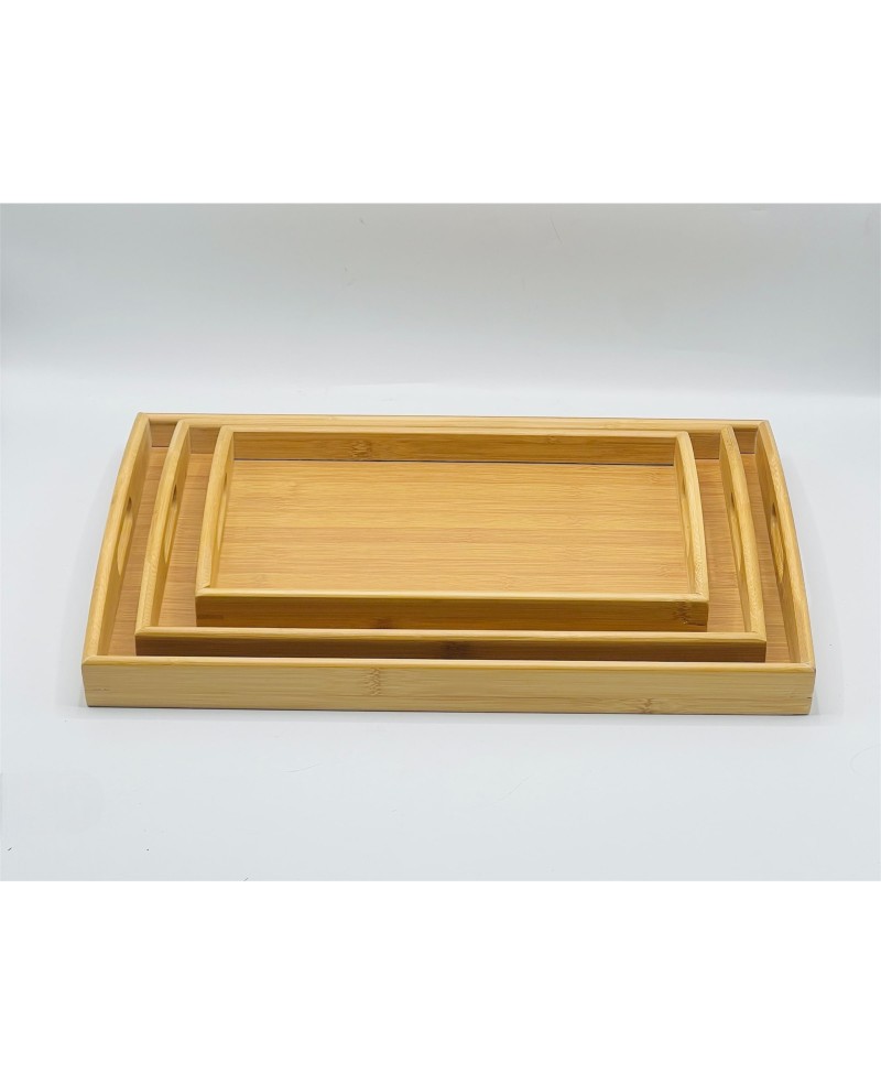 Set de 3 plateaux en Bambou