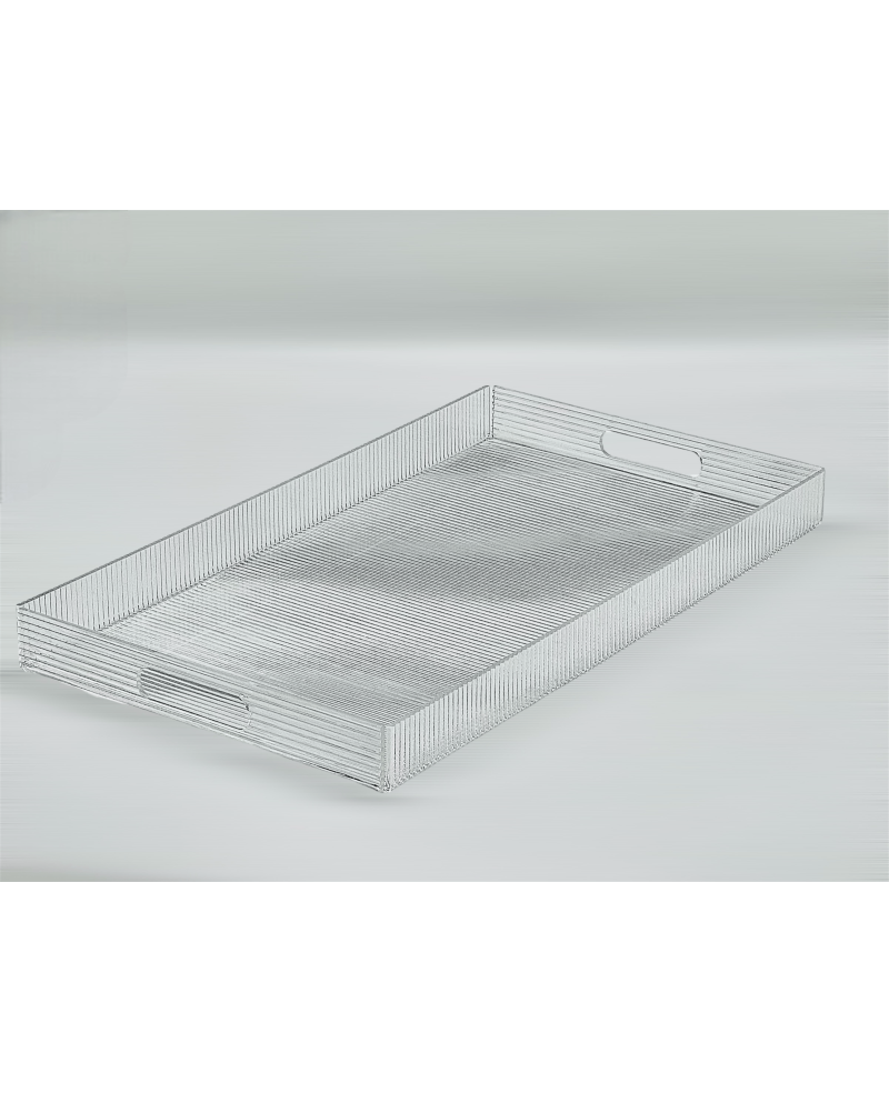 Plateau Rectangulaire en Acrylique Rayé - 40x24.5cm