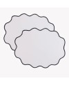 6 Set de Table en Toile Blanche Noir