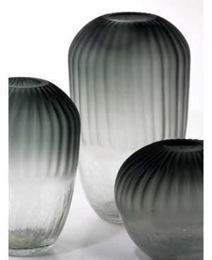  Vase en Verre Grisé GM